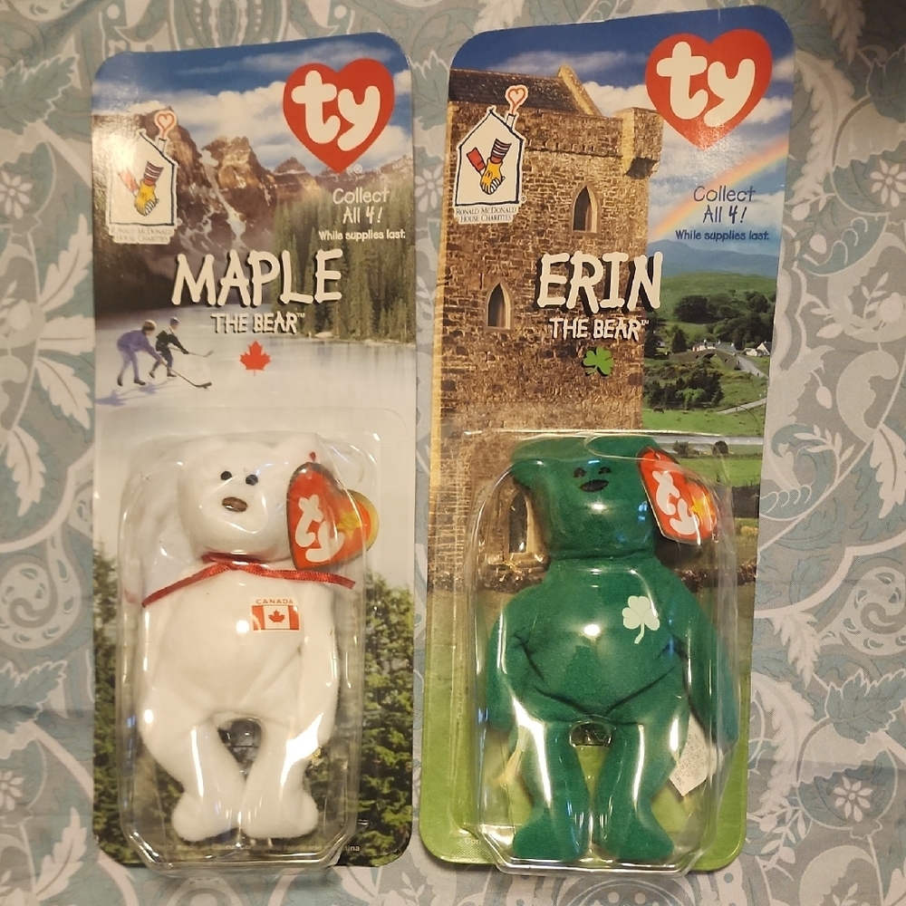 Ty Beanie Babies Maple and Erin Bears Mcdonalds Collectable Millenial